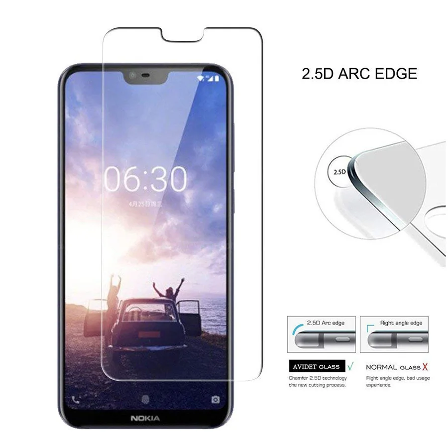 2Pcs Tempered Glass For Nokia X6 2018 X62018 TA-1099 5.8&quot Screen Protector 6.1 Plus | Мобильные телефоны и аксессуары