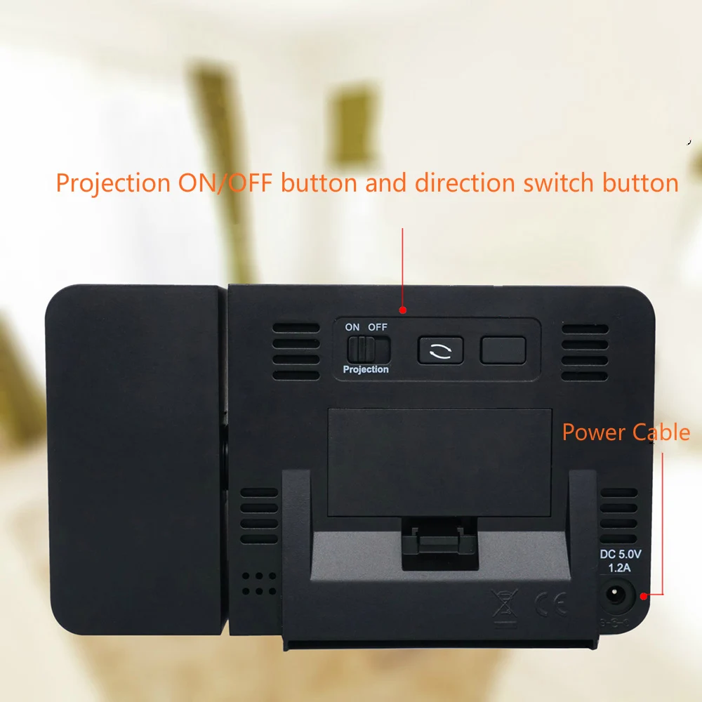 Fanju FJ3531 проекционный Будильник Цифровой Дата Повтор Функция подсветка Пробуждение проектор с дисплеем температуры и времени