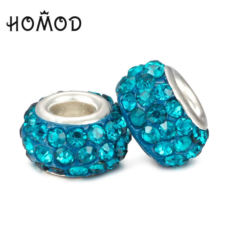 13 HOMOD модные 19 цветов DIY Стразы из смолы бусины Подходит для PandoraFits бренд подвески, браслеты, ожерелья Европейский ювелирные изделия - Окраска металла: 13