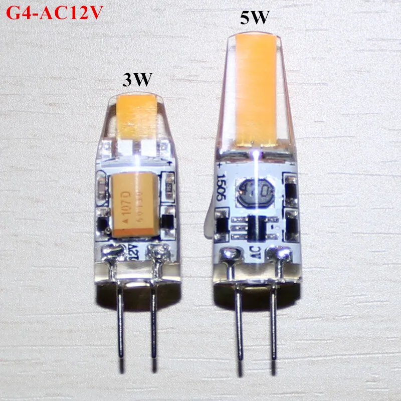 Миниатюрная Светодиодная лампа G4 с COB матрицей сменные Галогенные LED лампы