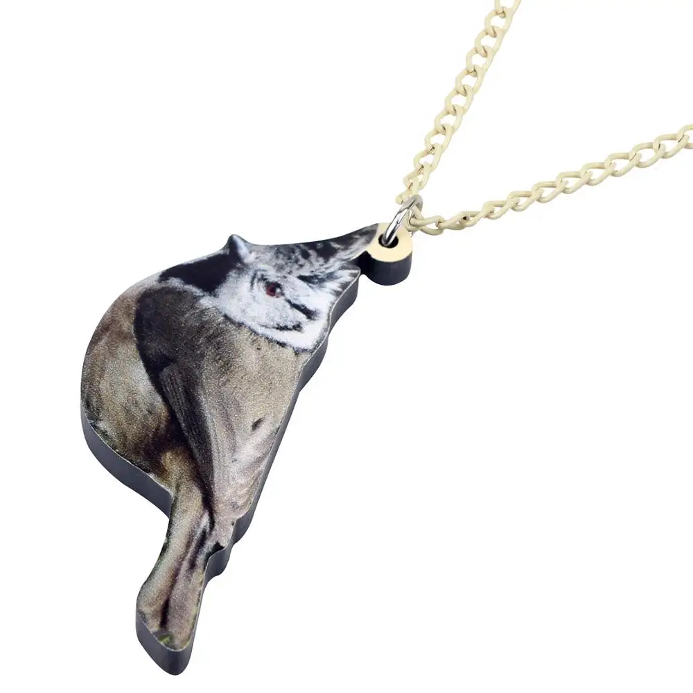 WEVENI Acrylic Novelty Brown Crested Tit Bird Necklace Pendant Chain Collar Fashion Jewelry For Women Girls Kids Birthday Gift | Украшения