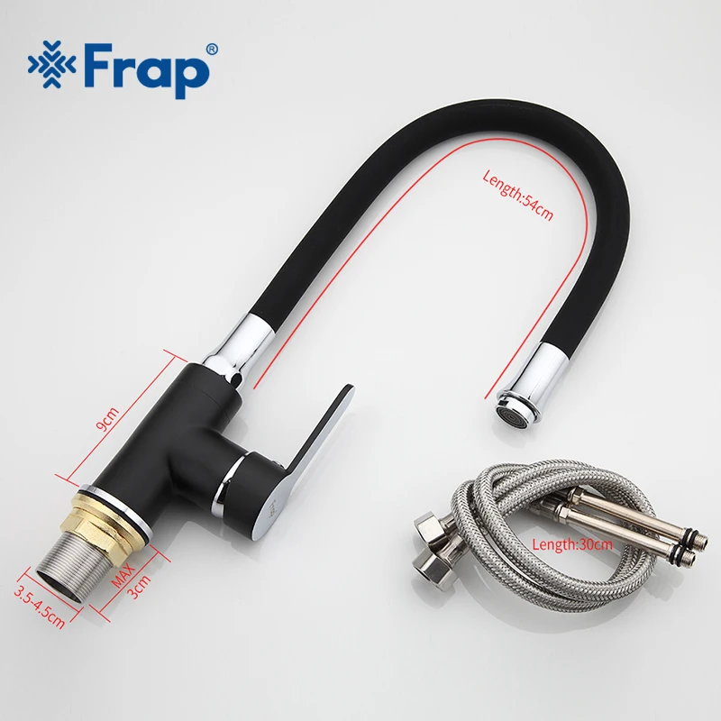 frap modern kitchen faucet matte blackwhiteredgreenorange water taps single handle cold and hot water mixer crane free global shipping