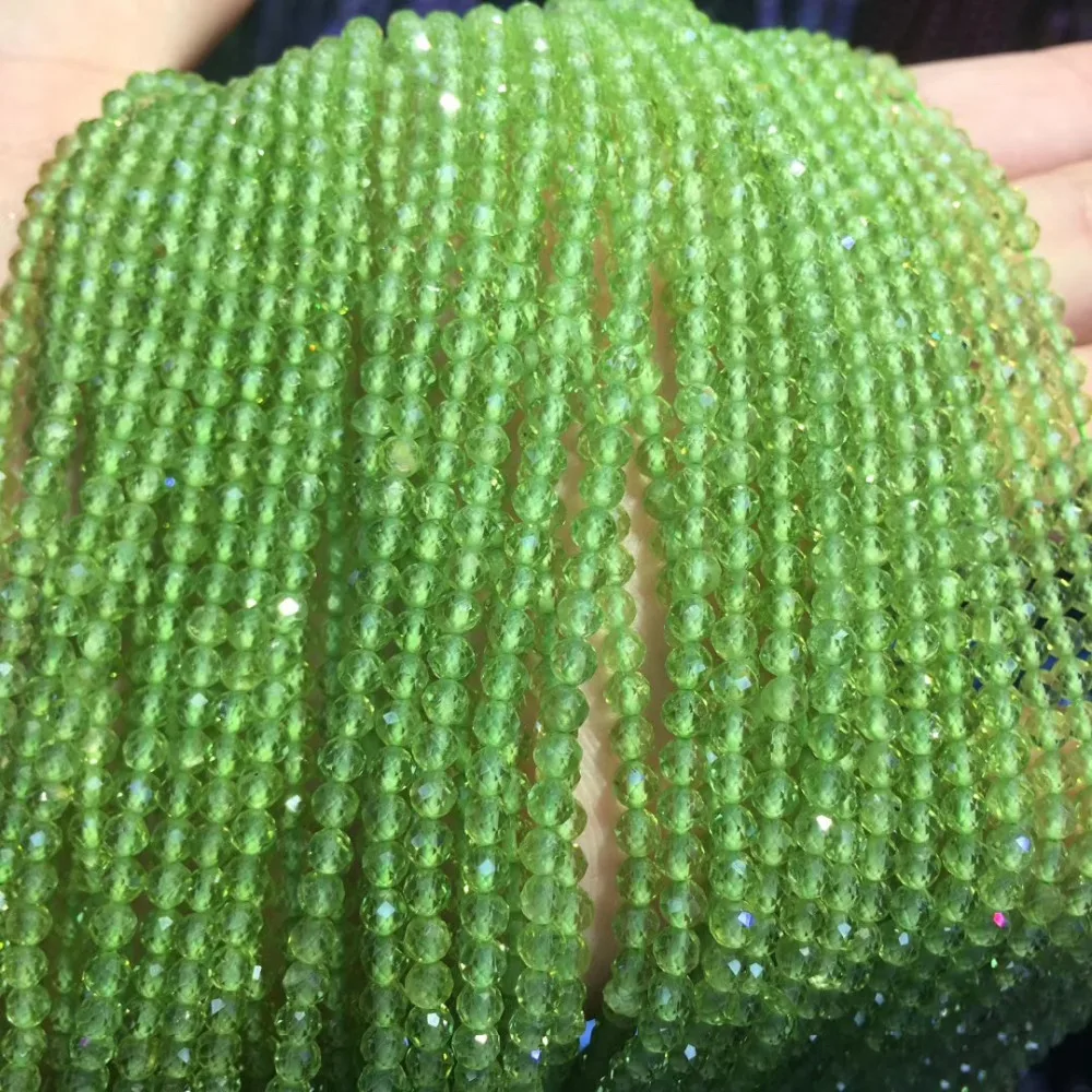 

3-4mm faceted peridot stone beads natural gemstone beads DIY loose beads for jewelry making strand 15" wholesale !