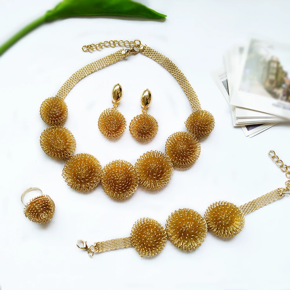 MuKun/модные комплекты ювелирных изделий для невесты с большим цветком в Дубае