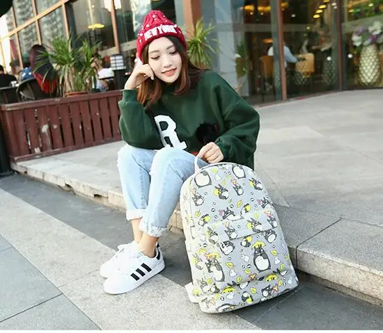 

loose profit 1 piece Cute Totoro Lovely Canvas Both Shoulders Package Backpacks For School Teenagers Boys Bags Rucksacks