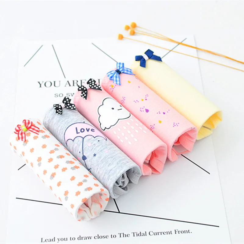 Women's panties Bow print cartoon underwear female cotton underpants gril brienfs sexy lingerie ladies panty women intimate |