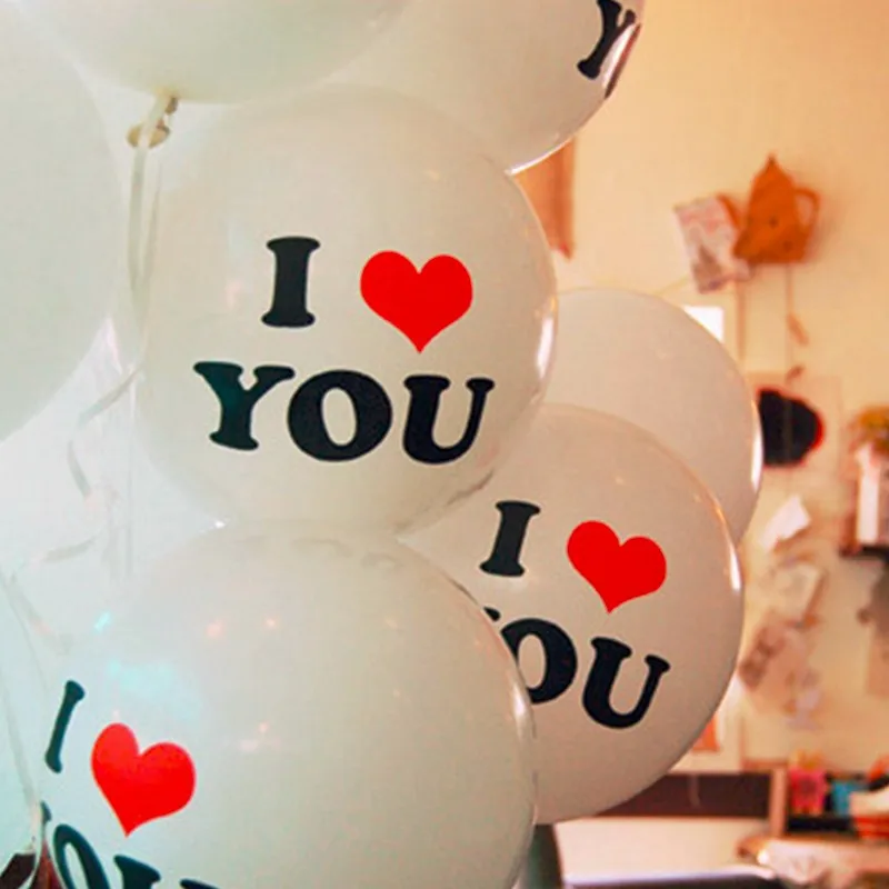 Латексные воздушные шары с надписью I Love You Heart 10 шт./лот 12 дюймов белые розовые