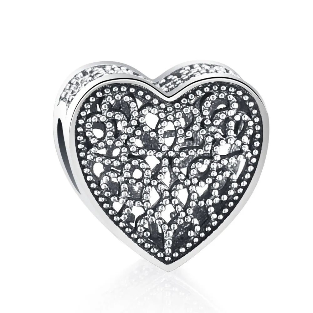 DEVOLOVE 925 пробы серебряные сверкающие шармы из бисера подходят к оригинальному браслету Пандора и браслету DIY ювелирные аксессуары Подарки - Цвет: PSMB0675