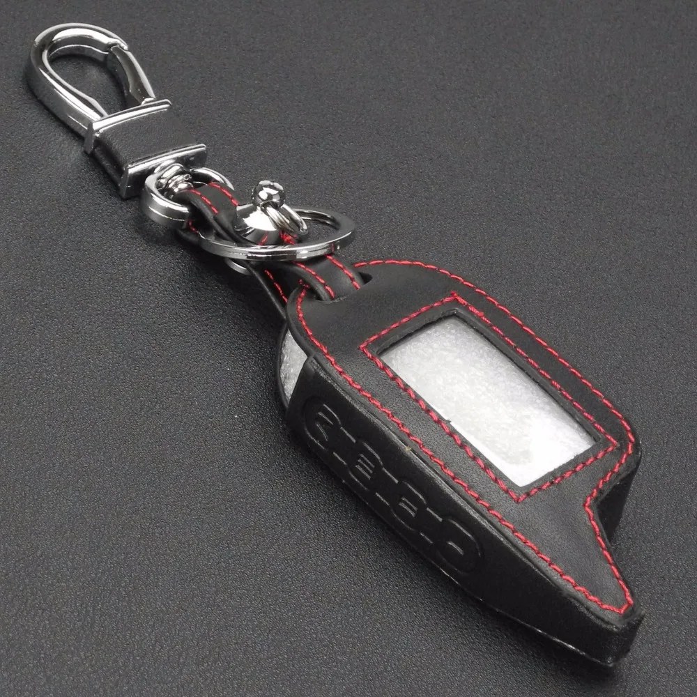 

jingyuqin Magicar 7/8/9 4 Buttons Remote Leather Car Key Cover Case For LCD Cover Two Way Car Alarm System M6/M7/M8/M9