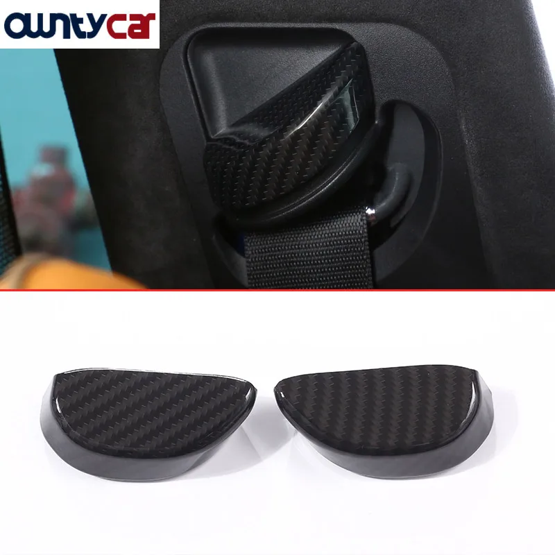 

For Maserati Levante 2016 Car-Styling Accessories Carbon Fiber Style ABS Plastic Safety Belt Cover Trim