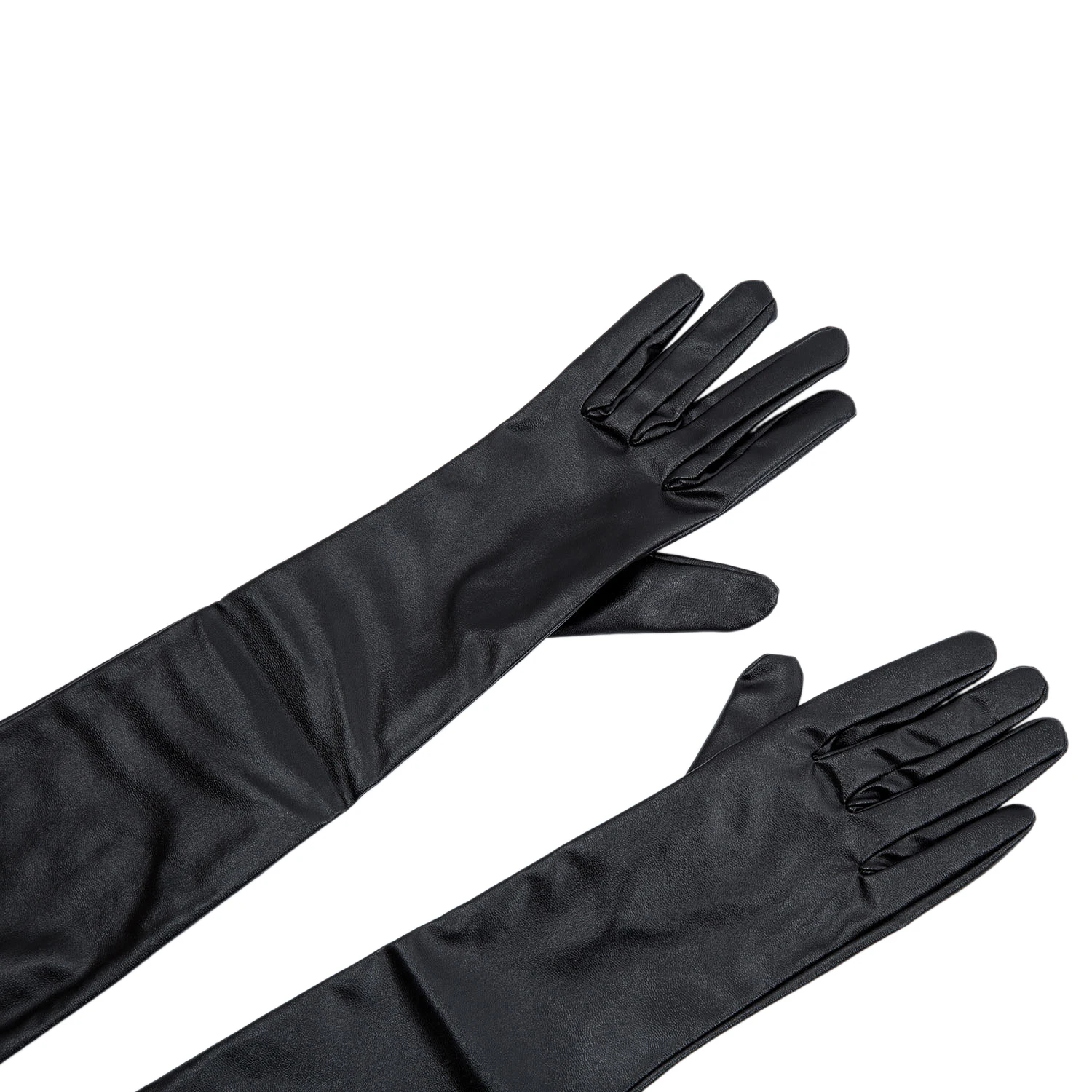 

LBFS 2017 NEW Women's/Ladies' Long Soft Artificial Leather Gloves--Black