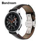 Ремешок для часов из натуральной телячьей кожи для Samsung Galaxy Watch 46 мм 42 мм Active 2 40 мм 44 мм с застежкой-бабочкой, спортивный браслет