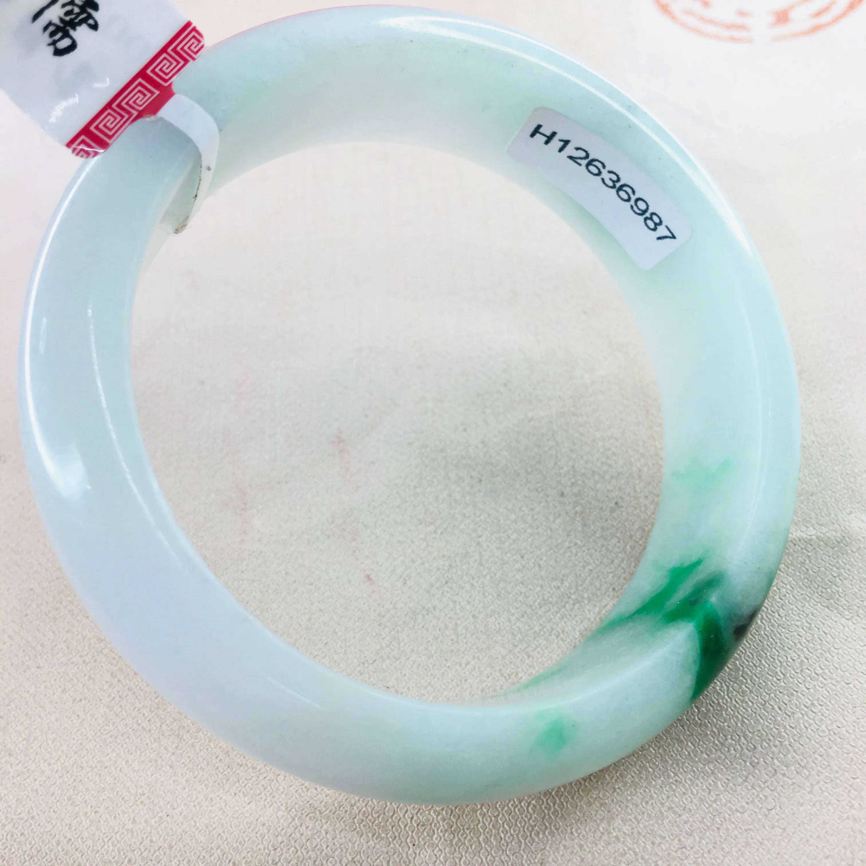 

Zheru Jewelry Pure Natural Jadeite Bracelet Natural Two-tone 54-62mm Female Jade Bracelet Gift Send Certificate