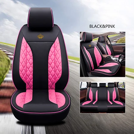 Pink Standard Передний+ задний кож специальные сиденья для Skoda Octavia 2 a7 a5 Fabia Superb rapid, Yeti супер Аксессуары для автомобилей, Аксессуары для автомобилей авто - Название цвета: Pink Standard