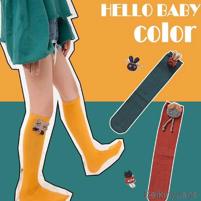 Модные милые носки для девочек хлопковые аксессуары разные цвета на выбор