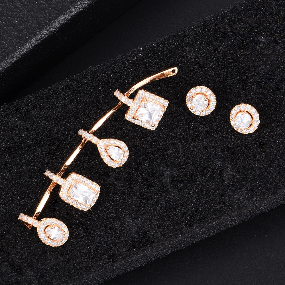 Missvikki Асимметричные полностью хрустальные сережки гвоздики большие массивные