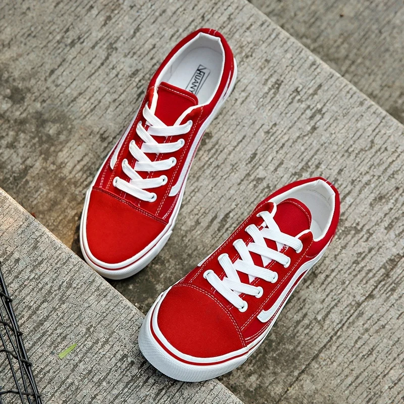 2019 Spring Canvas Lace-up Men Casual Flat Male Footwear Fashion Patchwork Leisure Breathable Teenager Shoes | Обувь