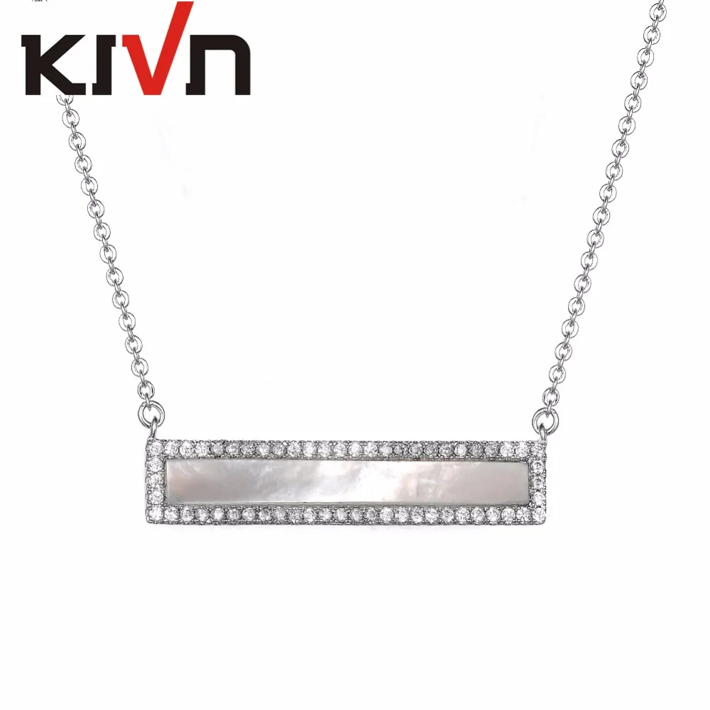 KIVN модные ювелирные изделия Прямоугольник Бар проложить CZ кубического циркония