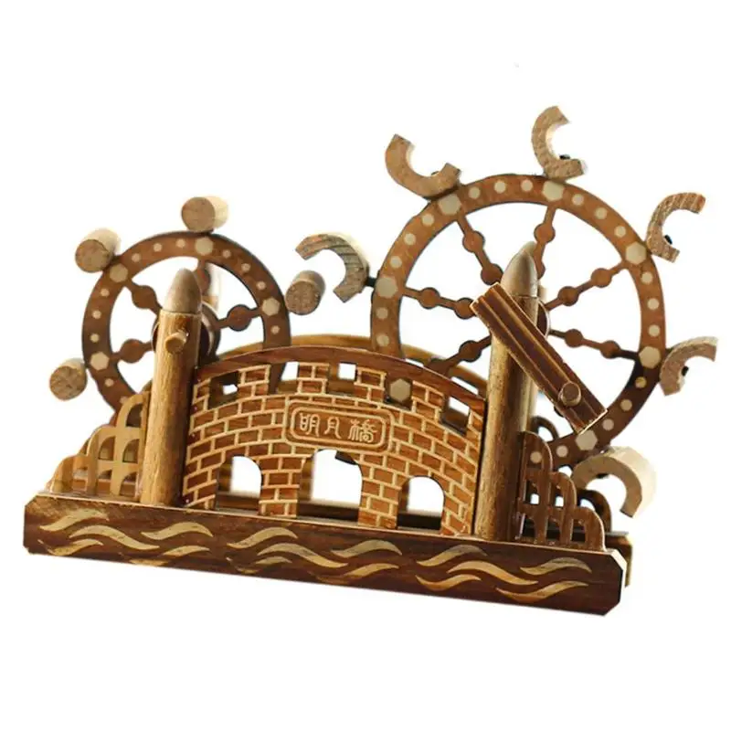 Дети DIY водяные колеса сосновые Модели Строительные наборы Детские ручные в