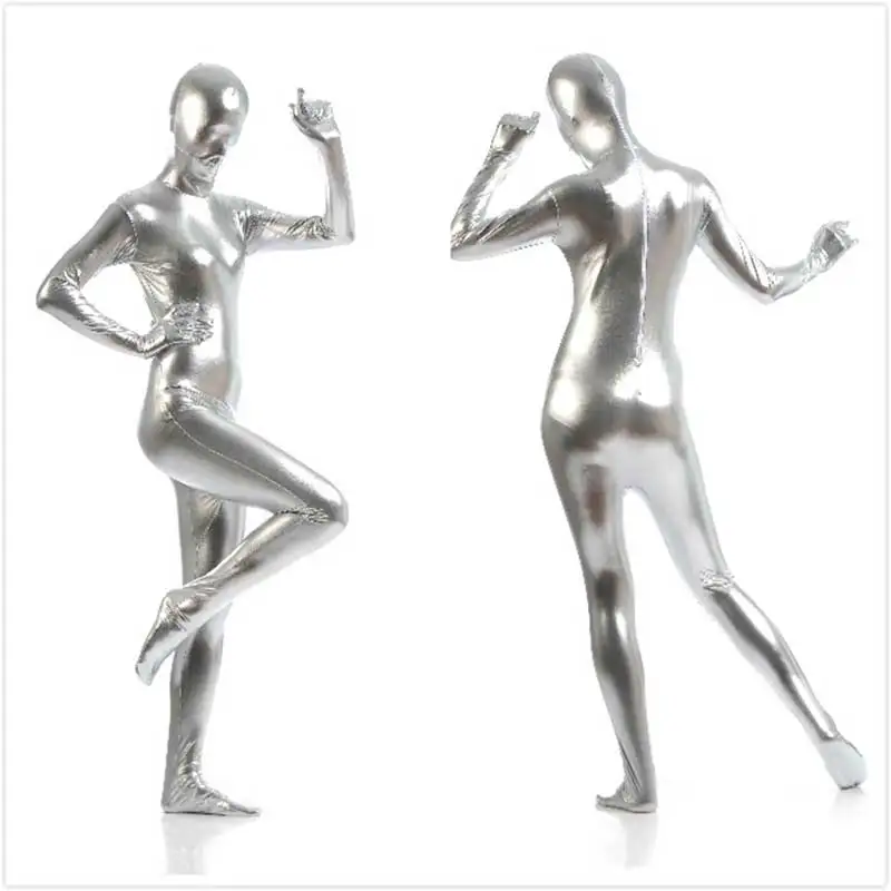 Комбинезон из лайкры для детей и взрослых цельнокроеный костюм металлического