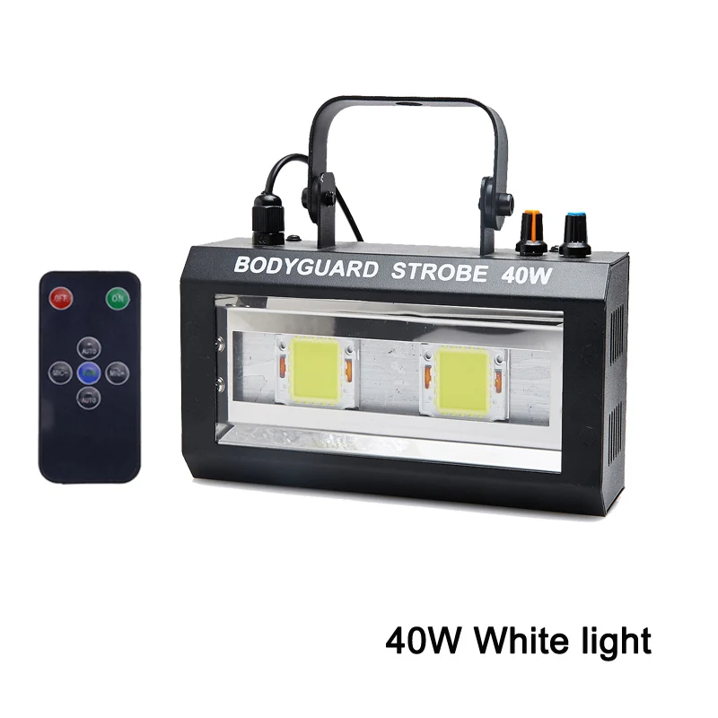 40W - white light RGBW светодиодный стробоскоп для сценического освещения 40 Вт 60 Вт 80 Вт Дискотека DJ мигающая лампа звук пульт дистанционного управления для KTV вечерние освещение Рождественское украшение - Цвет: 40W - white light