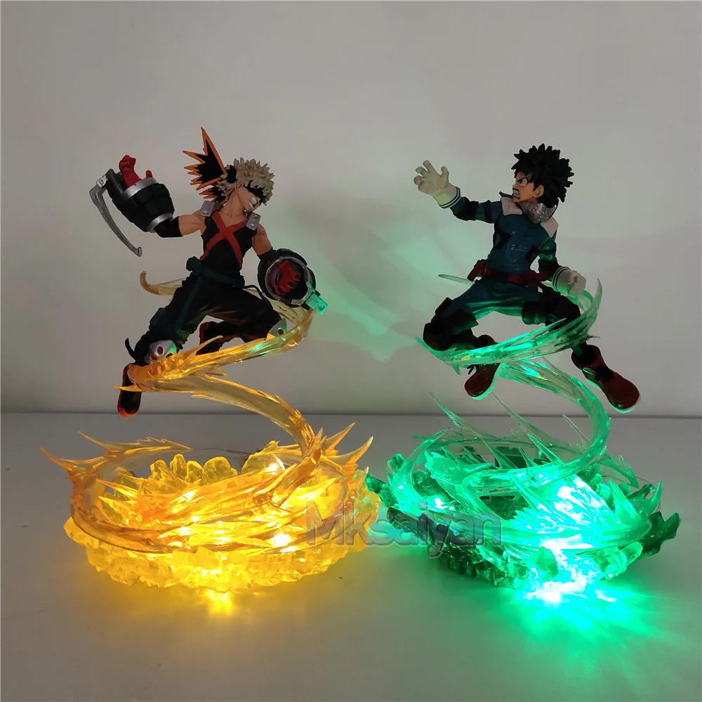 My Hero Academy Figure Bakugou Katsuki VS Midoriya Izuku DIY Модель светодиодный светильник фигурки Аниме Boku no Hero Academy Toys