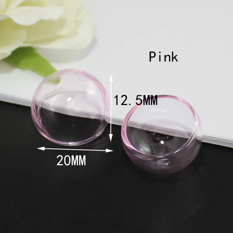 20x12.5mm-Pink 2 шт 8-30 мм пустой стеклянный шар полукруглой формы стеклянная бутылка Глобус купол модные ювелирные аксессуары - Окраска металла: 20x12.5mm-Pink