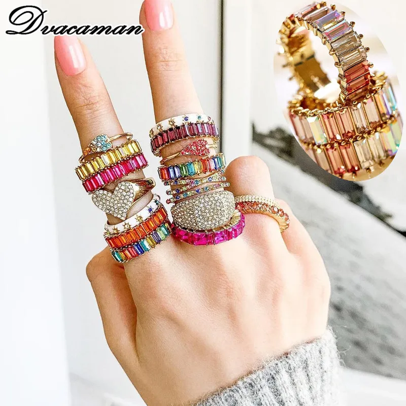 Dvacaman Новая мода 25 цветов Кристальный, сердце, кольцо для женщин винтажное круглое кольцо обручальное Подарочное Ювелирное Украшение Свадебная бижутерия