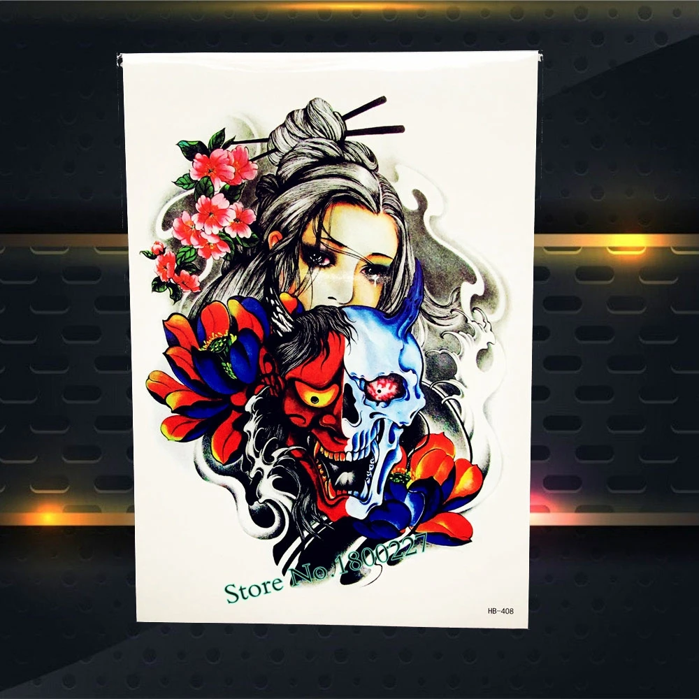 Сексуальное племя девушка временная татуировка наклейка поддельные голова