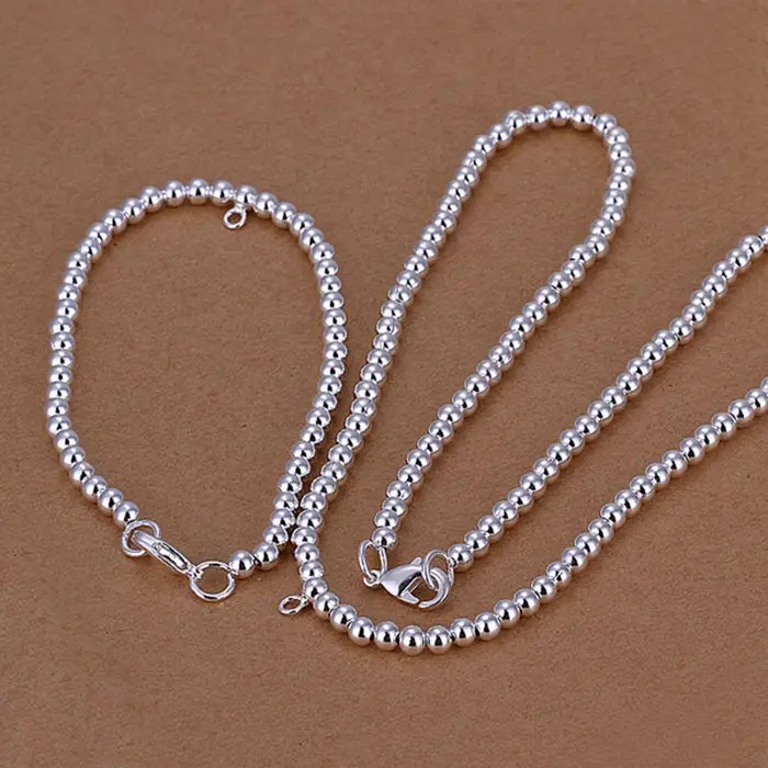 Набор украшений посеребренный модный набор 4 мм Bean /cjmalata cujallqa LKNSPCS062|jewelry connector|jewelry
