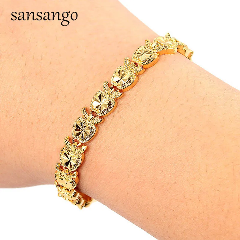 Style 12 New Arrival Hip Hop 24K Golden Curb Link Chain Bracelet Male Jewelry For Men Women Luxury Bangle Party Gift Wholesale 18cm - Окраска металла: Style 12