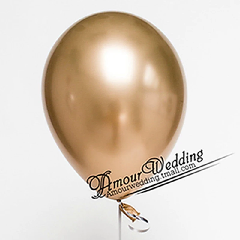 Gold 10pcs12 дюймов металла цвет утолщение Свадебные Воздушные шары жемчуг chrome шар на день рождения Свадебная вечеринка интимные аксессуары - Цвет: Gold