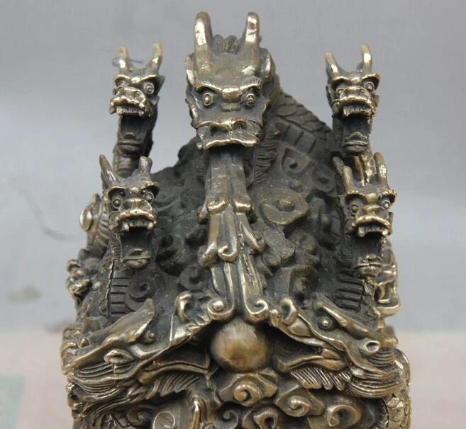 11 Китай королевского дворца бронза Медь статуя девять печать &quotдракон&quot