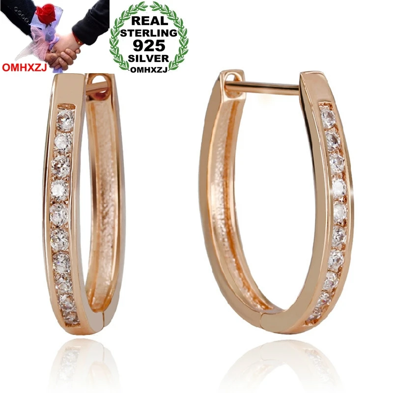 

OMH wholesale Fashion jewelry Female hyperbole fashion tide Dazzle month 925 sterling silver Stud earrings YS109
