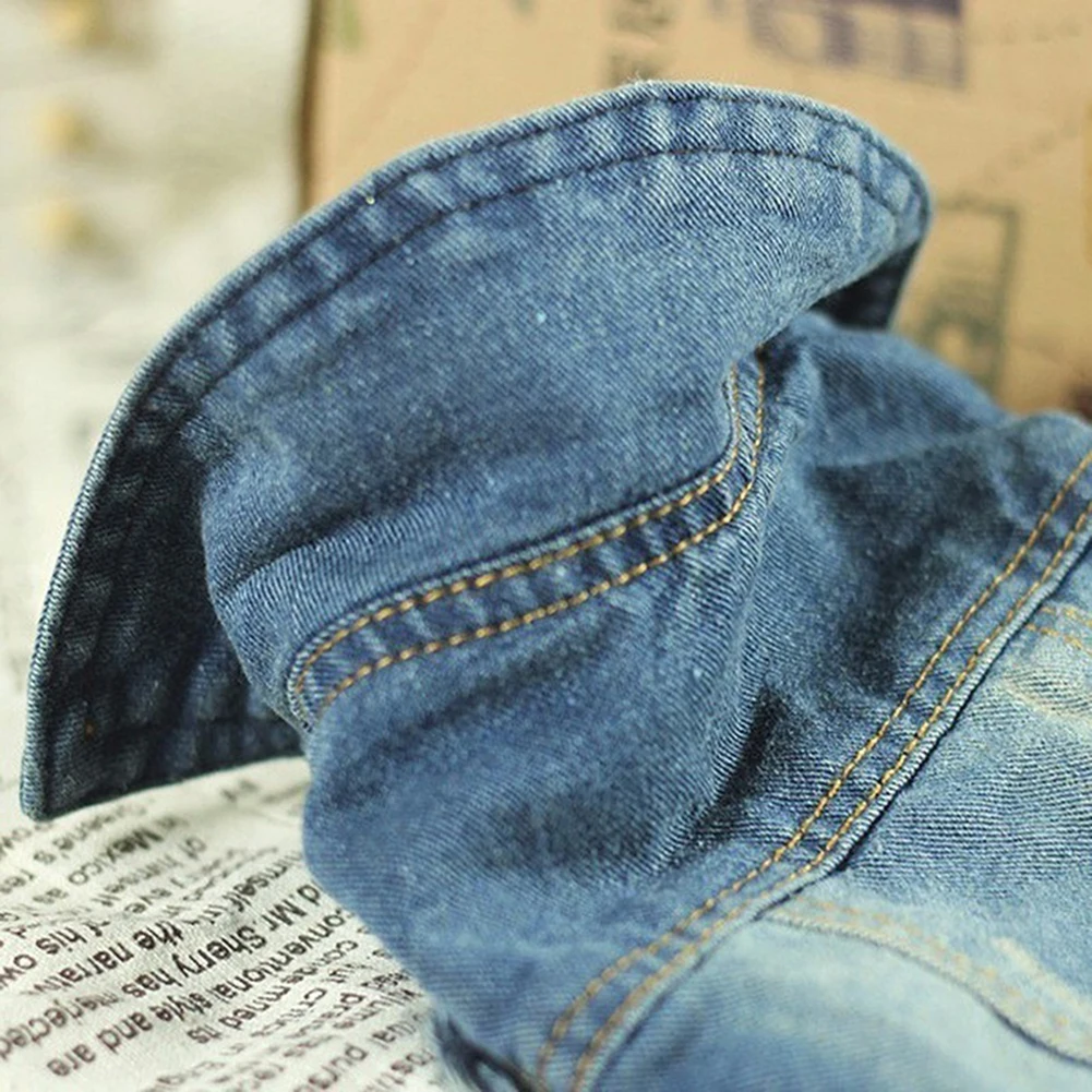 Синий ковбойский джинсовый жилет с изображением щенка собаки куртка одежда для