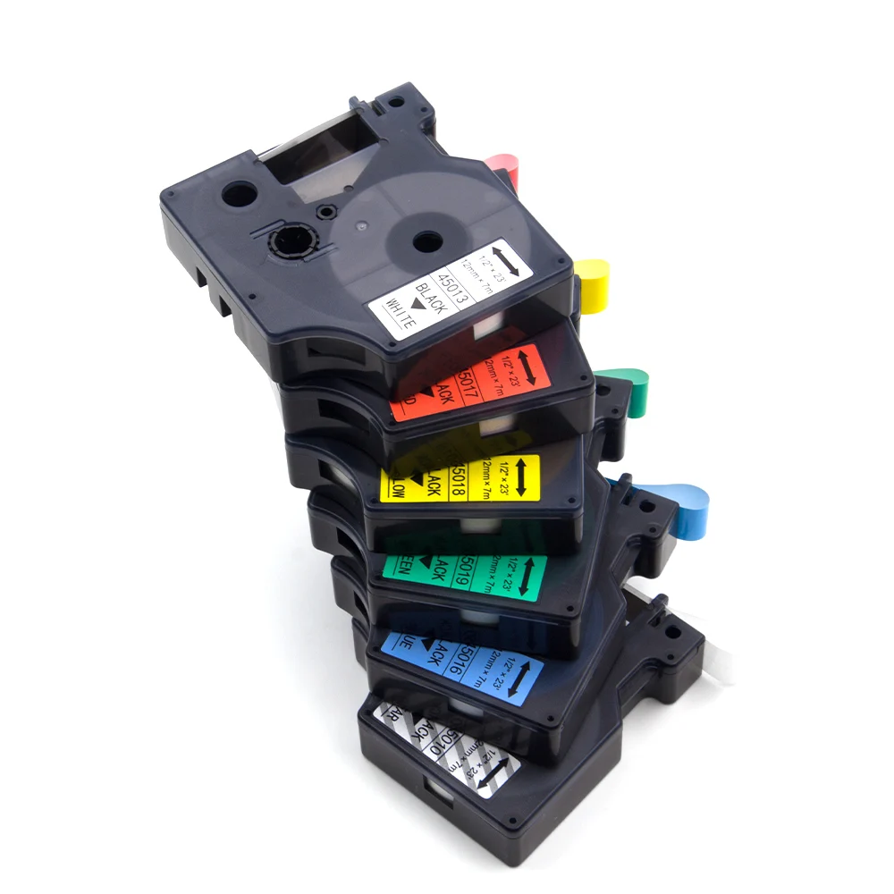 Absonic 2pcs Mixed Set Compatible Dymo D1 12mm Labels Tapes 45010 45013 45016 45017 45018 45019 Ribbon Manager For Dymo160 280 | Компьютеры