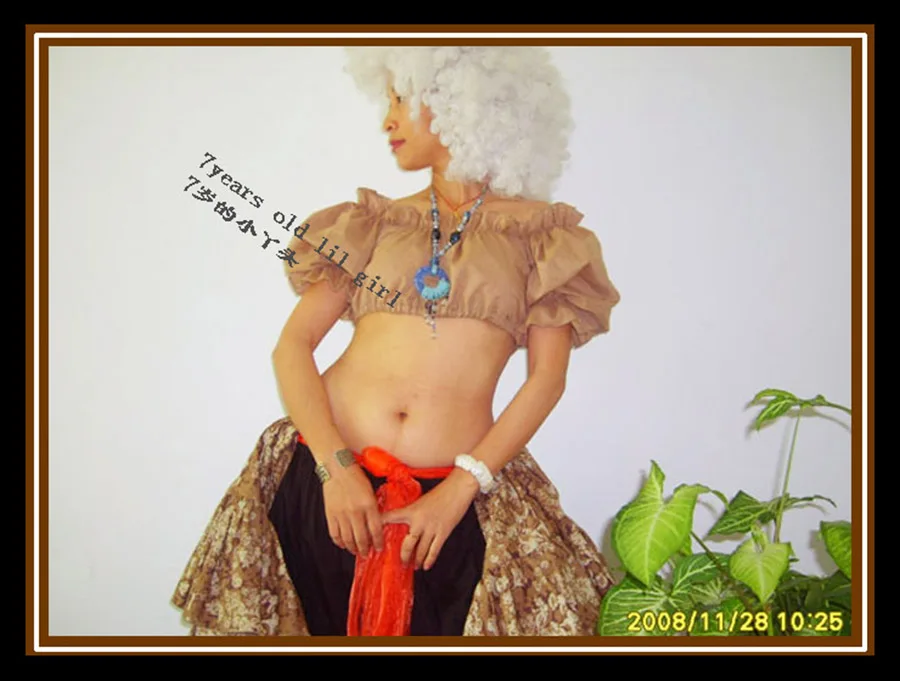 САР танец живота Ренессанс укороченный топ пират Wench Gypsy костюм феи крестьянское