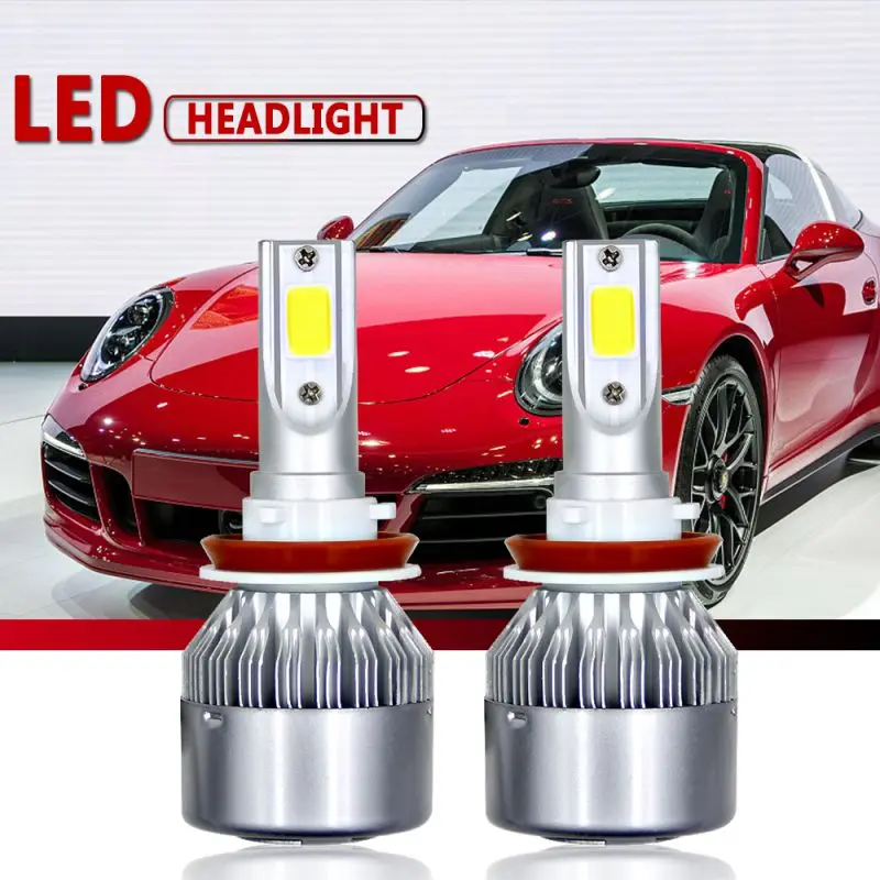 2 шт. водонепроницаемые светодиодные Передние Фары H8 H9 H11 C9 6000K|Передние LED-фары для