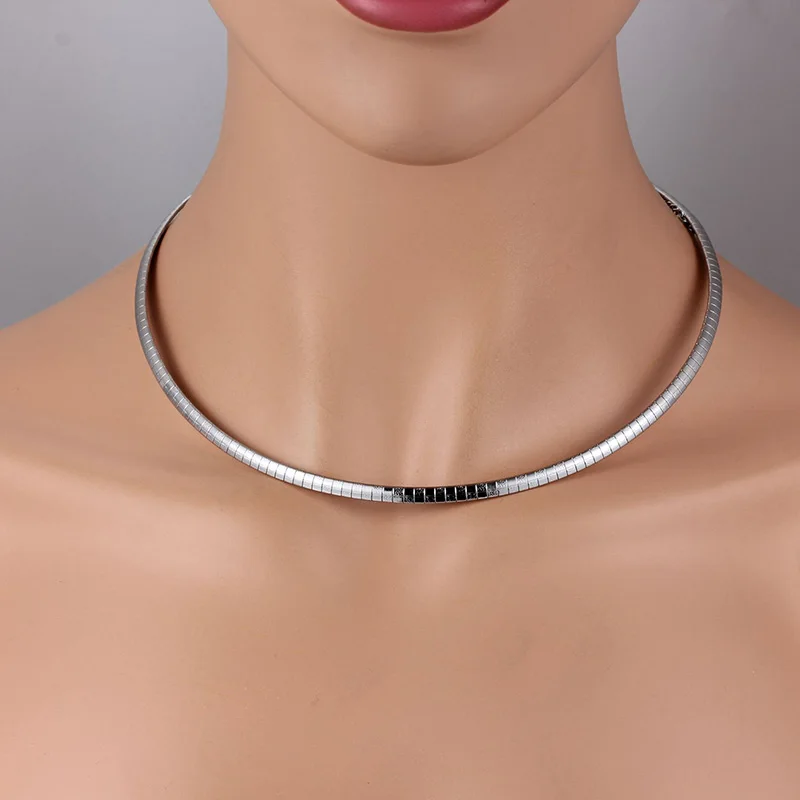 Серебряные/Золотые женские ожерелья из нержавеющей стали, ювелирные изделия, модные ювелирные изделия, ожерелья-чокер с массивным воротником, вечерние, подарок