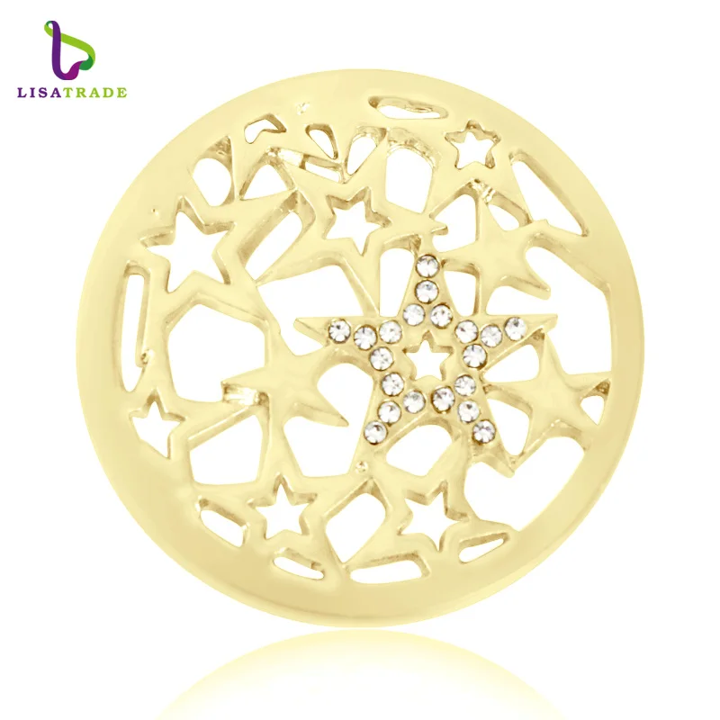 Новые звезды ажурные Стразы монета 33 мм подходит для рамки подвески мои монеты