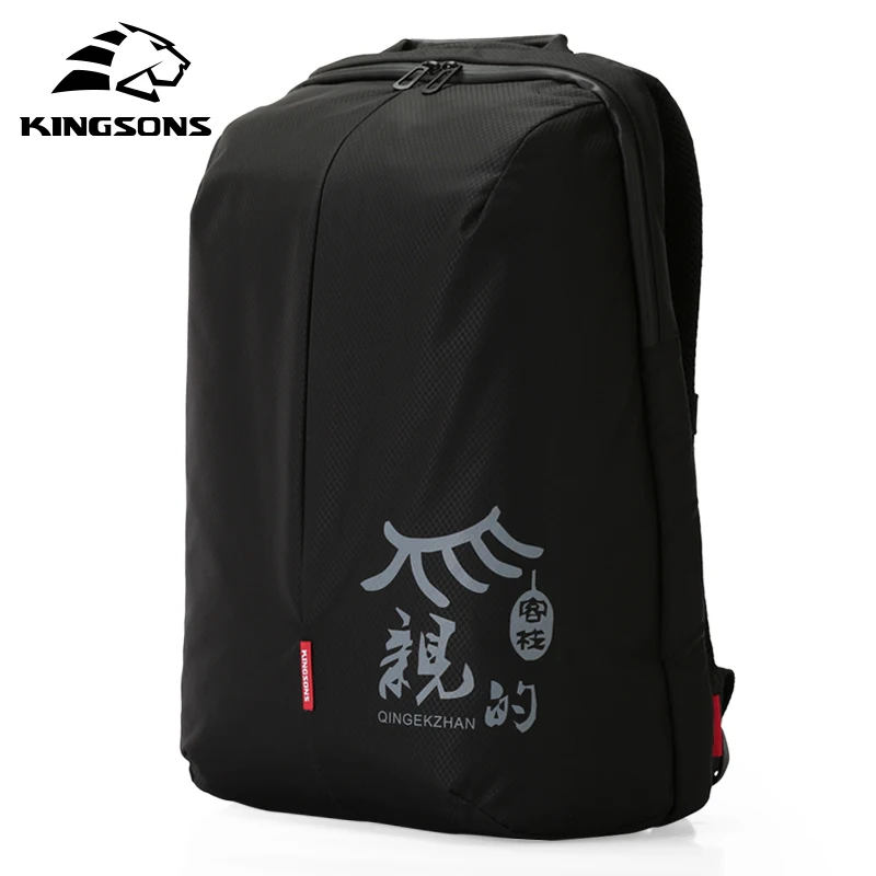 Kingsons мужской рюкзак mochila masculina Back Pack дизайнерские рюкзаки мужские Escolar высокое качество унисекс нейлоновые сумки для путешествий - Цвет: Черный