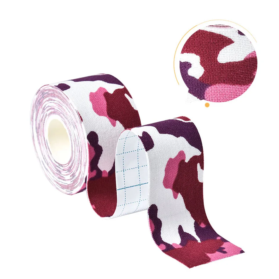 Pink Camo GOBYGO 2 размера кинезиологическая лента Атлетическая лента Спорт восстановление лента обвязка тренажерный зал фитнес Теннисный корт колено Защитная муфта для мышц - Цвет: Pink Camo