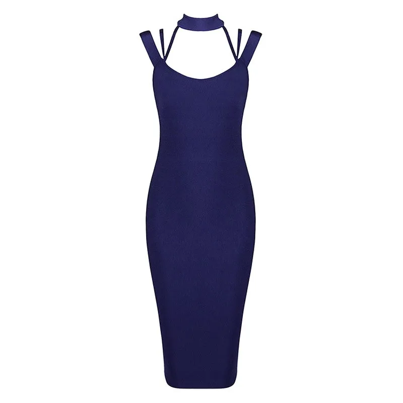 New Women Hollow Out V-Neck Sexy Bandage Dress 2018 Summer Style Fashion Spaghetti Strap Halter Party Rayon Hot Sale HL570 | Женская