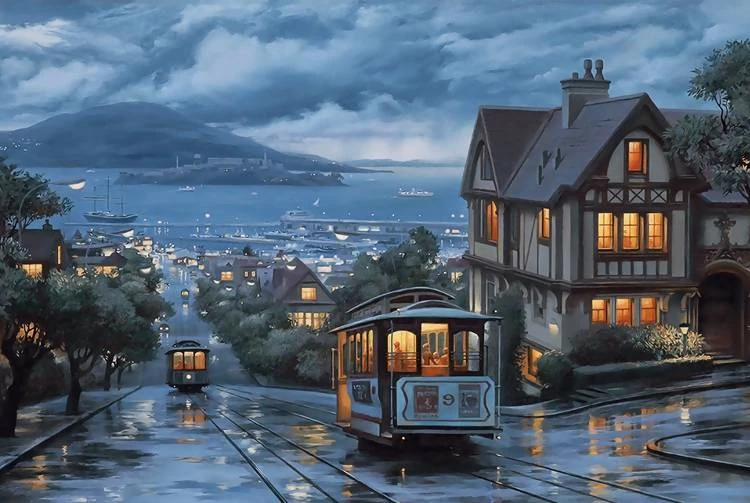 Street Tram MOMEMO уличный трамвай, 1000 деталей, головоломки для взрослых, ландшафтные головоломки, 1000 деталей, сборные игрушки для детей, упаковка коробок - Цвет: Street Tram