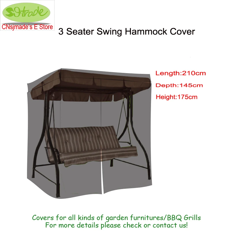 

Three seaters swing hammock cover, L210xW145xH175cm,Black color, water/dustproofed, customized, good quality,Free shipping