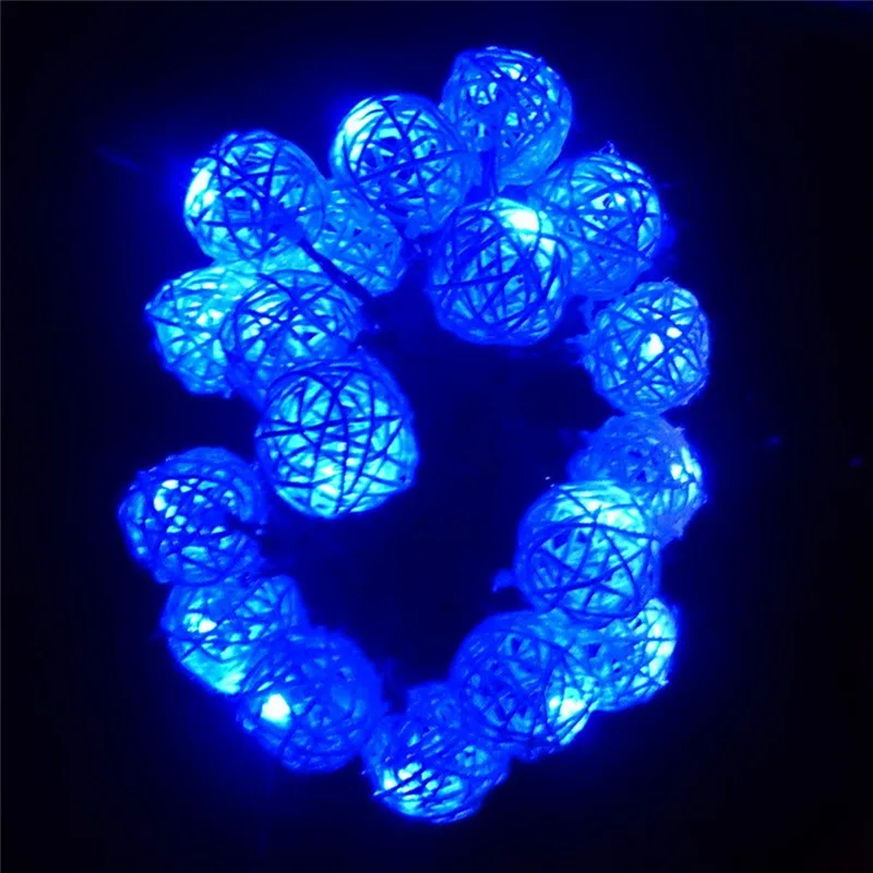 Водонепроницаемая уличная гирлянда на солнечной батарее лампа шарик из ротанга