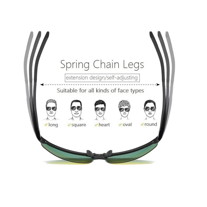 Мужские солнцезащитные очки с поляризацией в оправе из алюминиево-магниевого