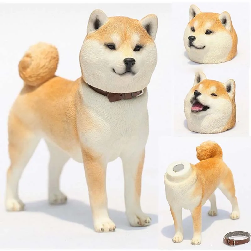 Модель собаки работающая в масштабе 1/6 немецкий овчаг с ошейником аниме статуя