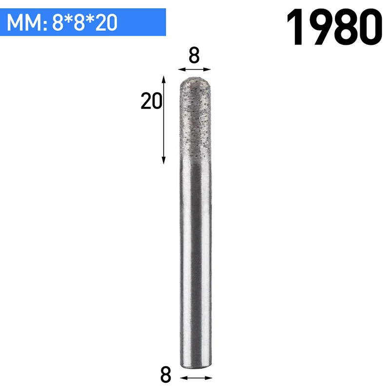 1980 HUHAO 1 шт. Камень Гравировальный Бит камень машина резак ЧПУ маршрутизатор бит для камня резьбы инструмент гальванический Алмазный маршрутизатор бит - Длина режущей кромки: 1980