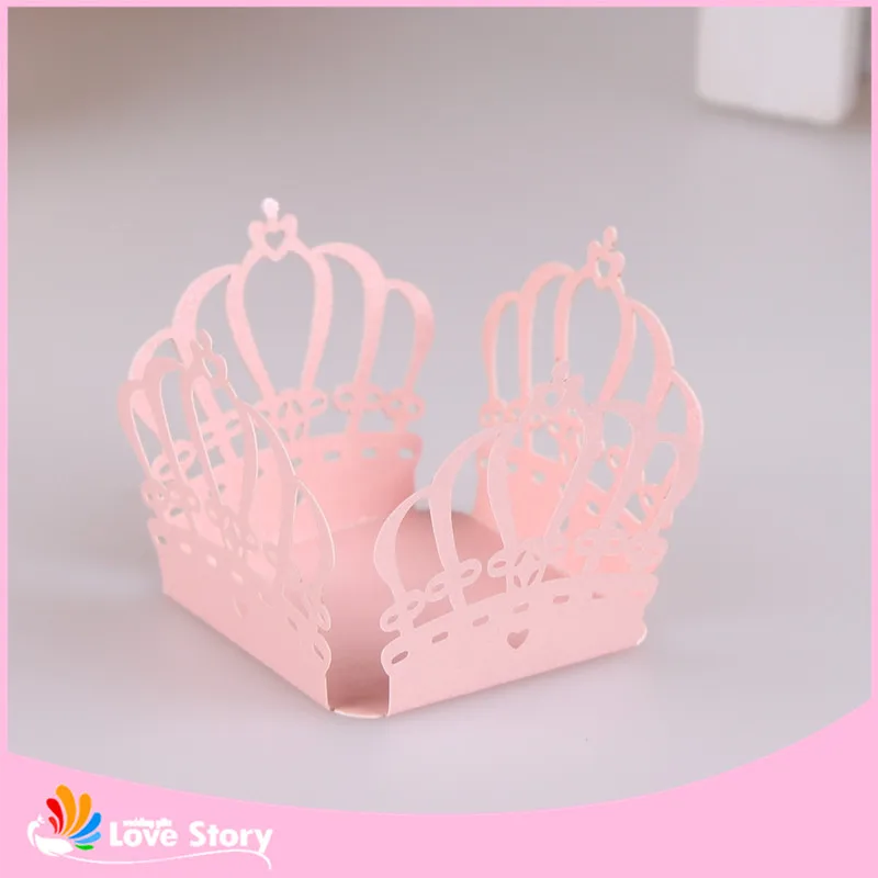 Pink 50 шт. Корона обертки для шоколада Лазерная резка Конфеты Бар детский душ украшения коробка шоколада вечерние принадлежности - Цвет: Pink